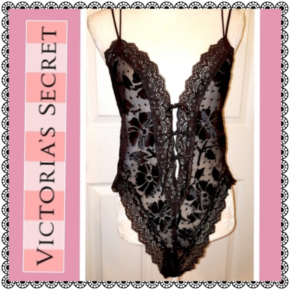 Victoria's Secret Other - {Victoria's Secret} black lace teddy, tie front